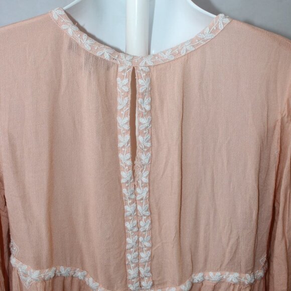 RD & Koko Anthropologie Women’s Boho Top with Embroidery Pink Size Medium - Picture 7 of 9